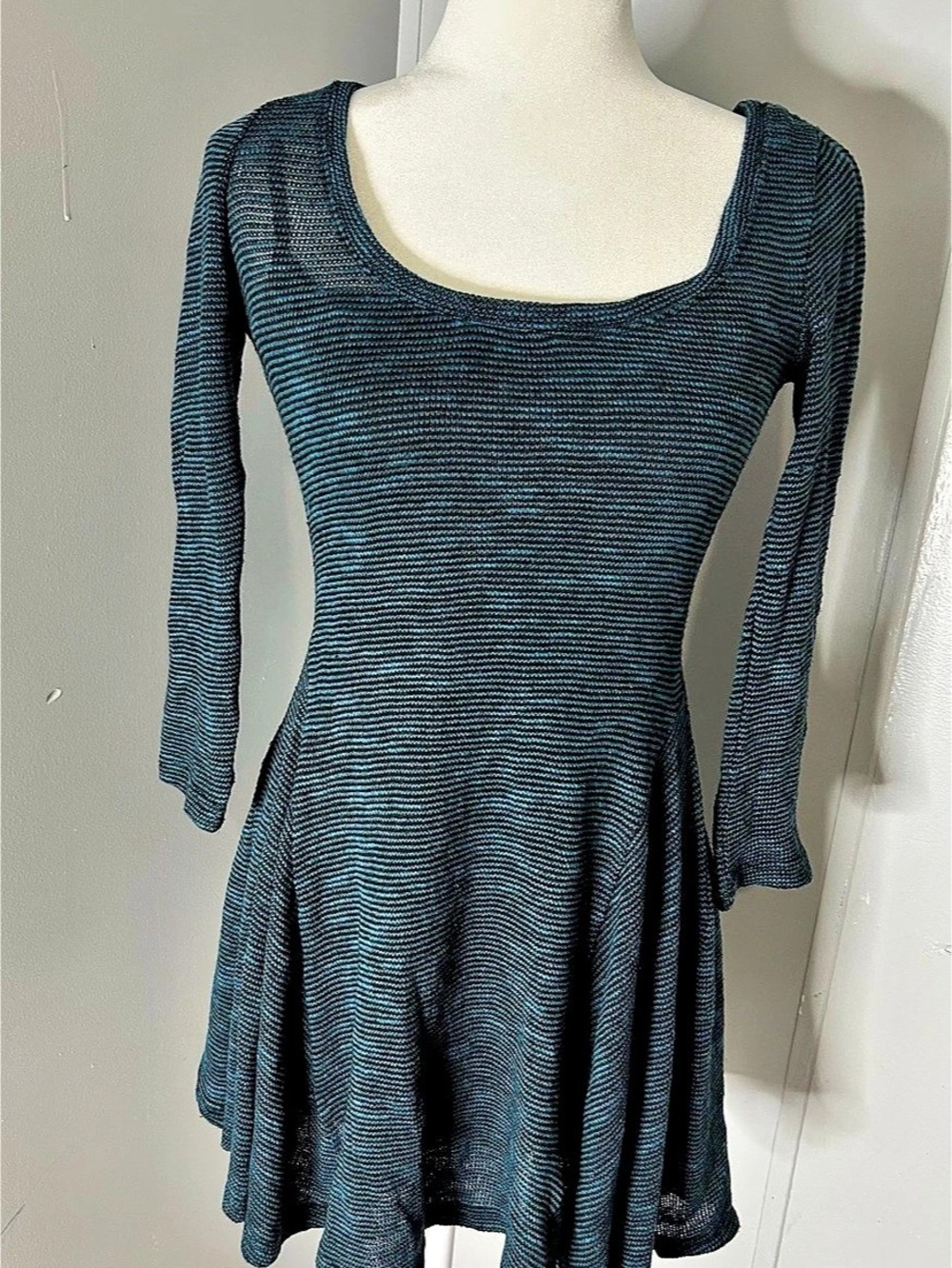 American Eagle Outfitters Long Sleeve Mini Dress in Blue & Black Size XS